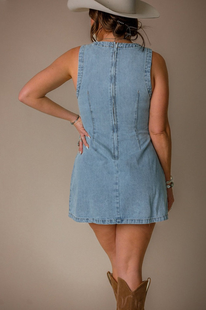 Western Style Slim Denim Dress