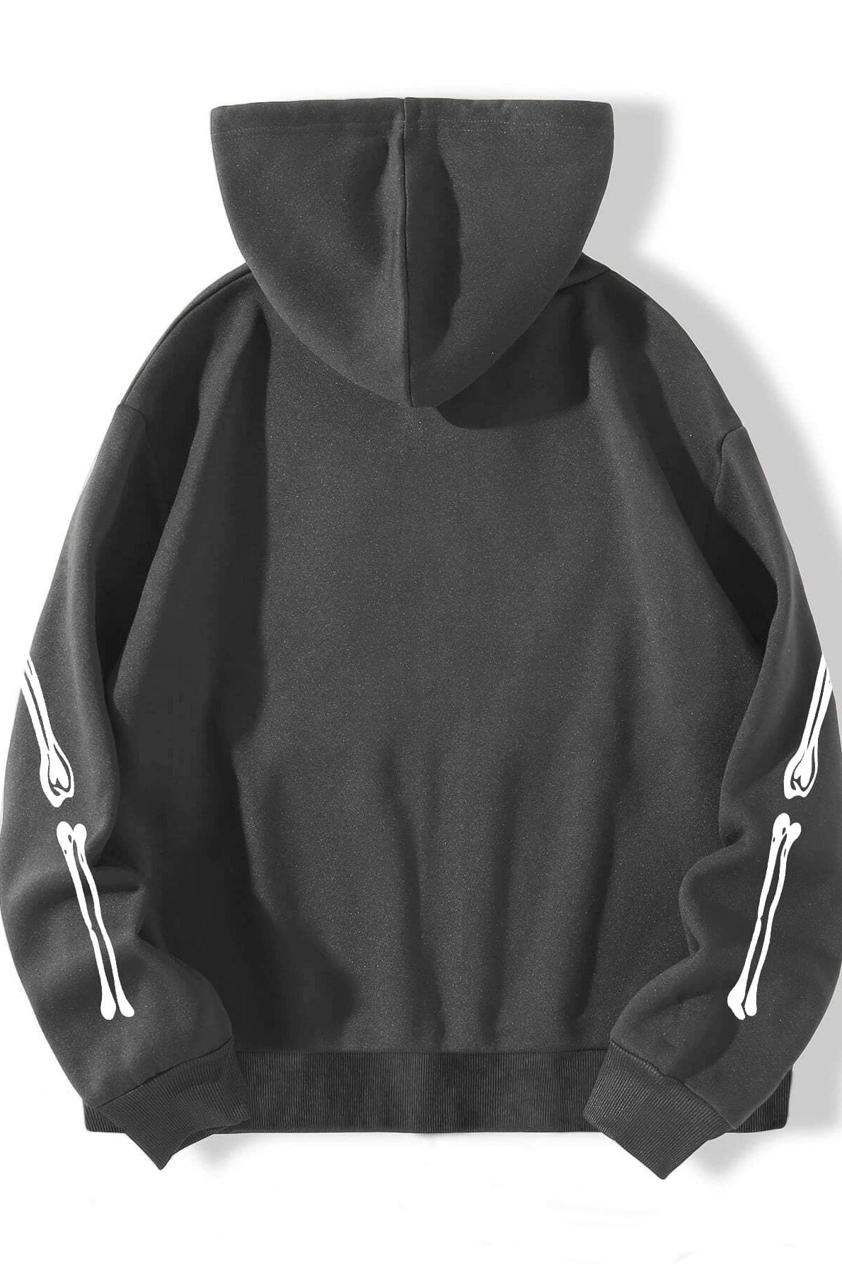 Skeleton Print Relaxed Pullover Hoodie 2