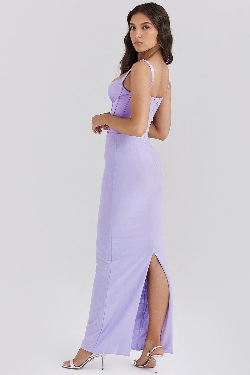 Spaghetti Strap Slit Party Dress