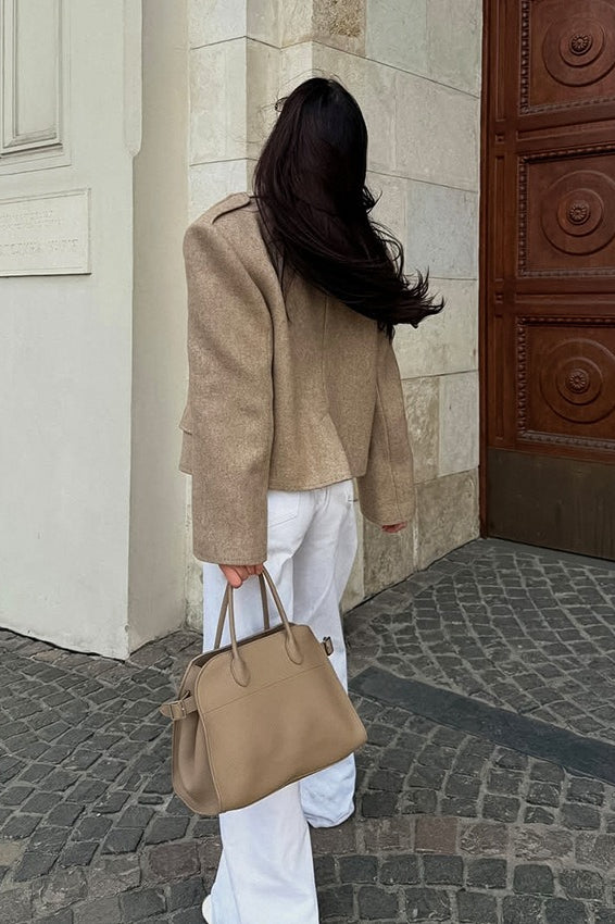 PrincessAce Vintage Wool Blazer with Wide Collar Design