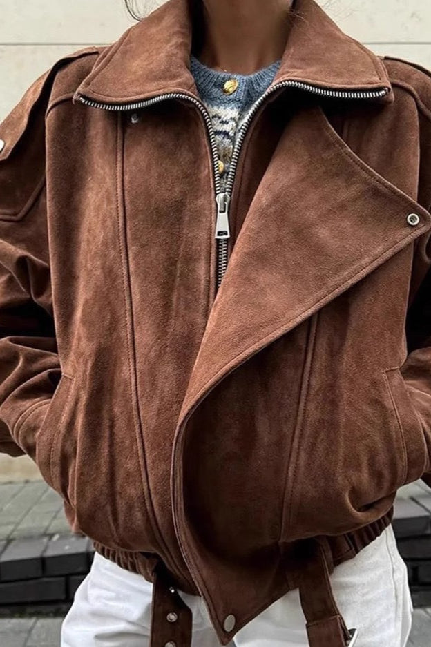 Mocha Brown Relaxed Fit Jacket