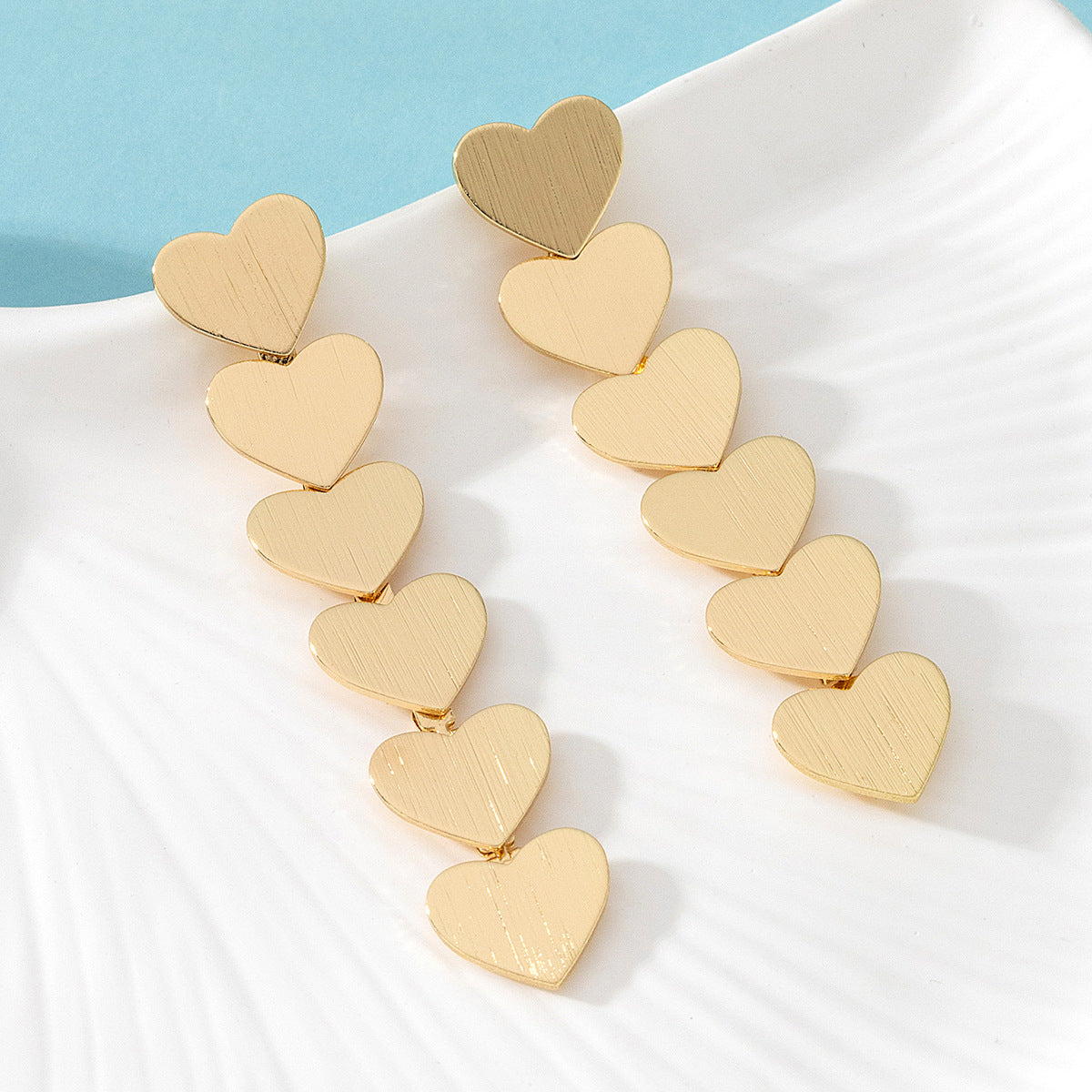 Heart-shaped Tassel Earrings