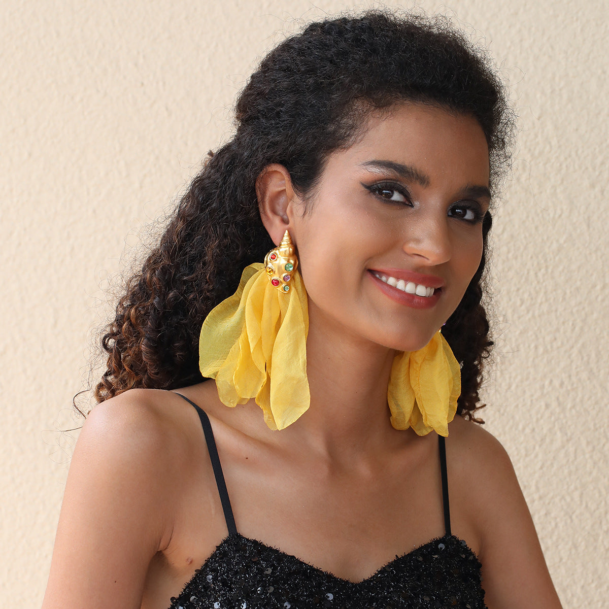 Handmade Fabric Conch Earrings