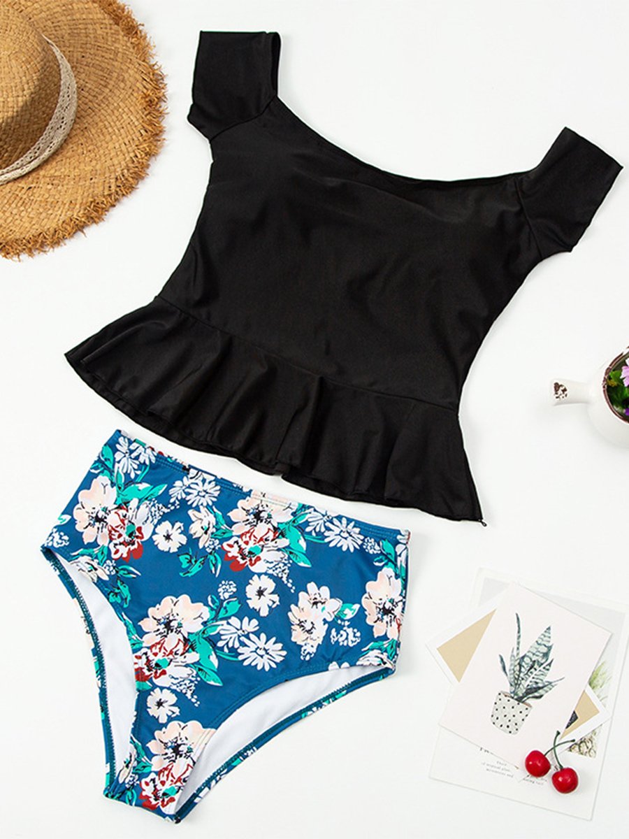 Dania Floral Colorblock Tankini Swimsuit - Fashionpara
