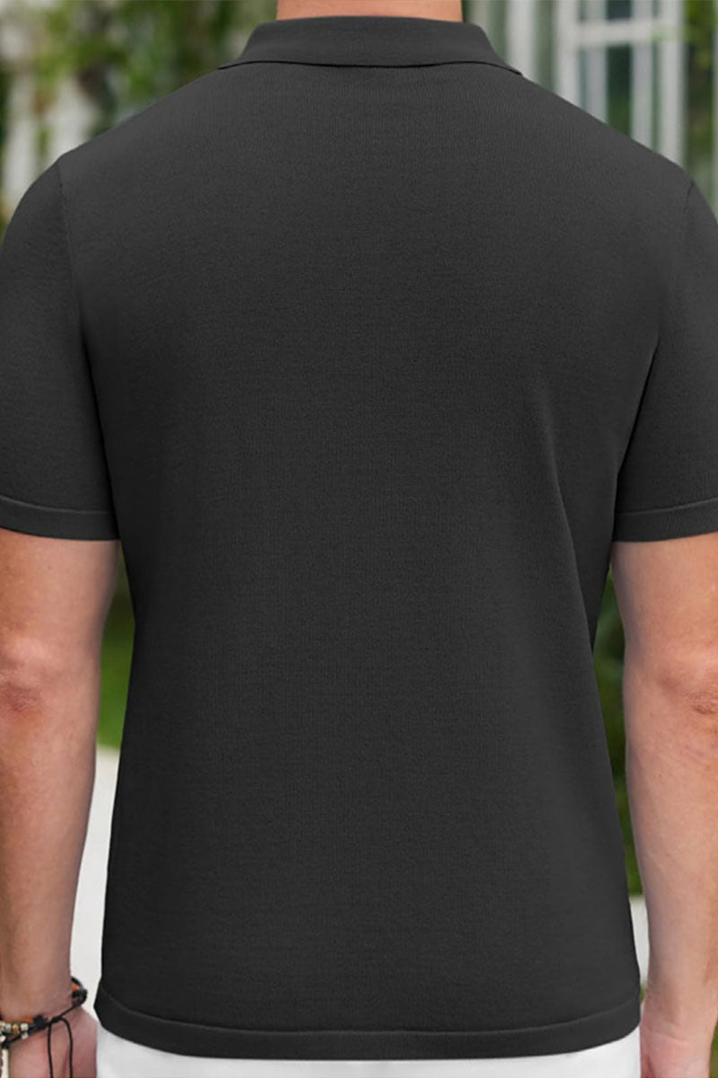 Uniqshe Men's Casual Short Sleeve Hawaiian Polo Cardigan