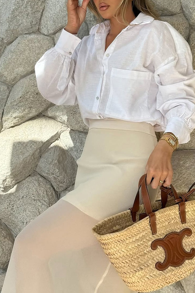 Sheer-Panel Maxi Skirt