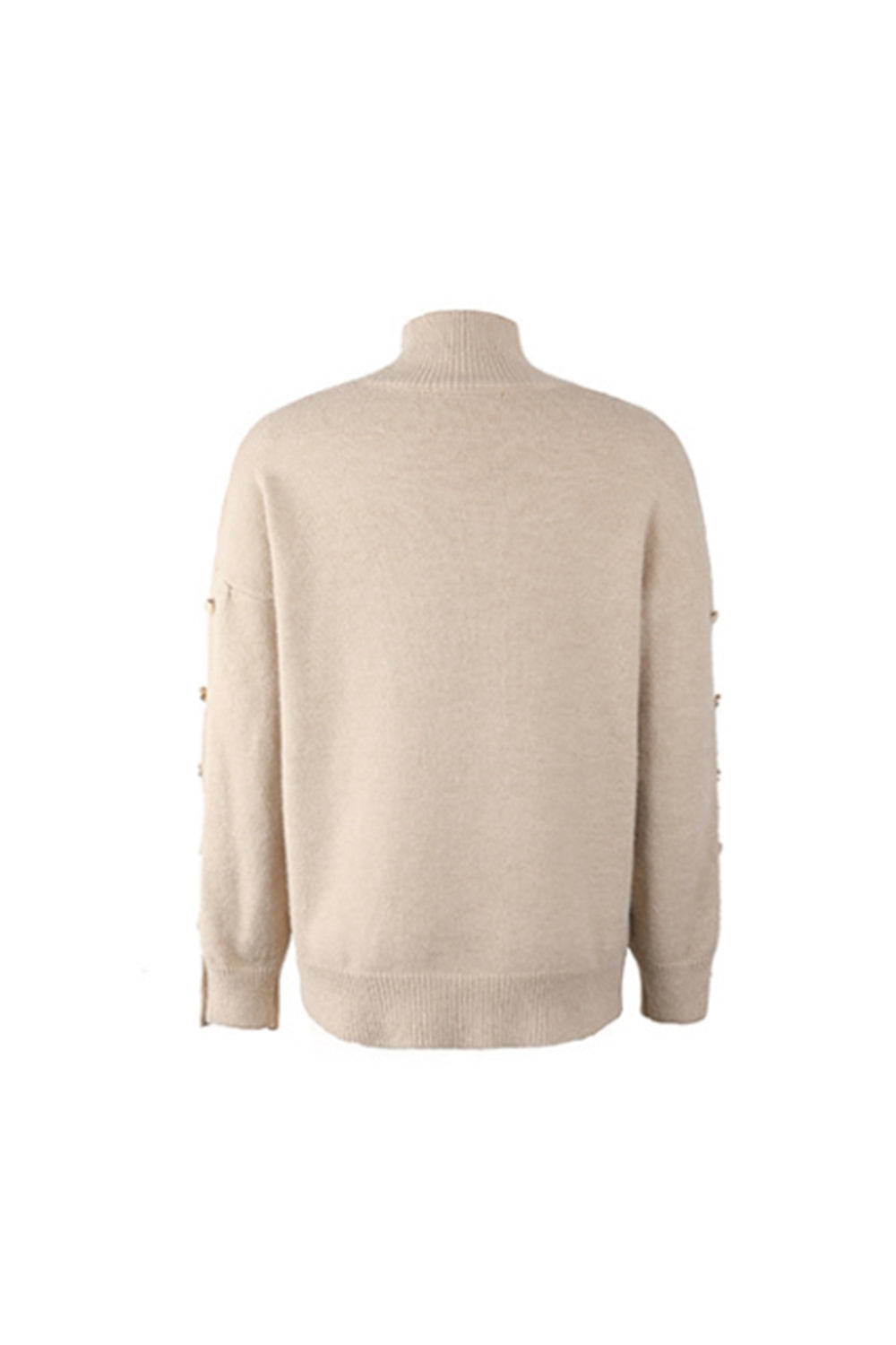 RadyRin High Neck Button Knit Sweater for Elegant Style
