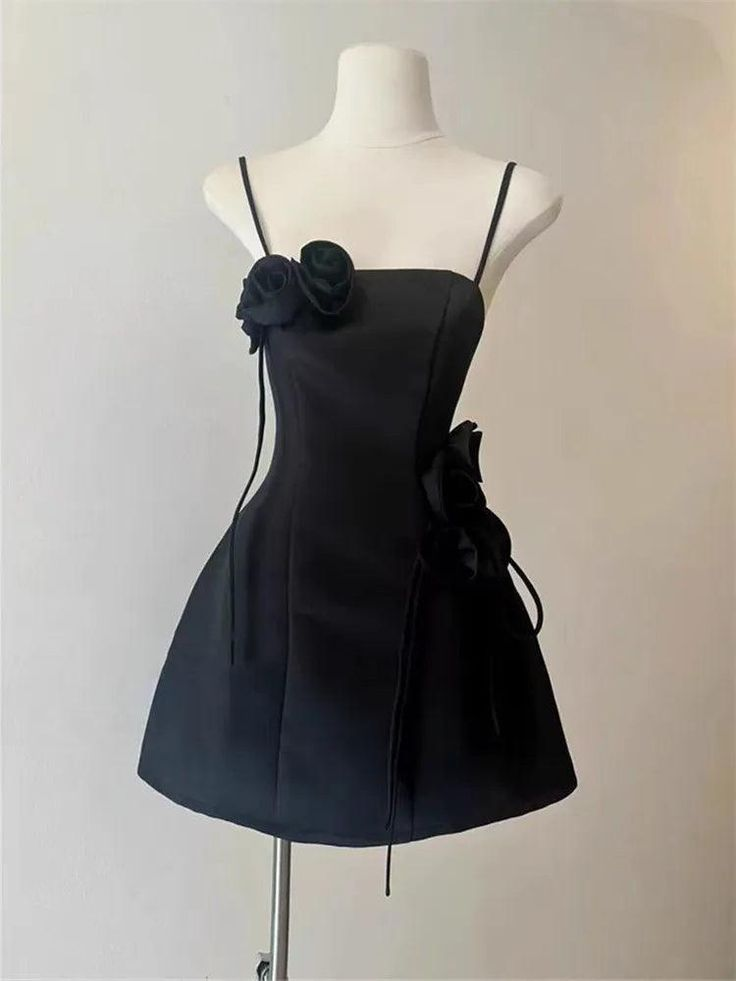 Cute Pink 3D Flower A Line Short Party Dress Homecoming Dress S199