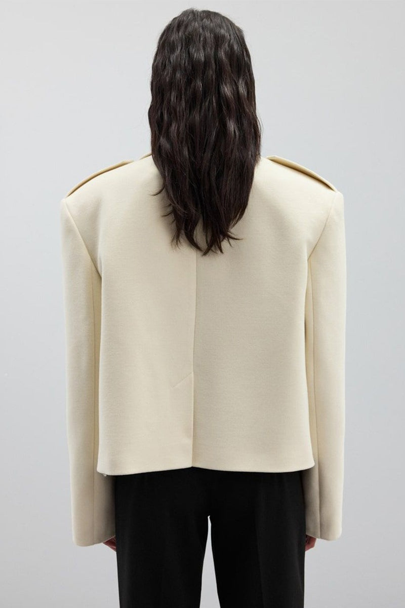 Notch-Lapel Wool Blend Coat with Epaulets for Stylish Comfort