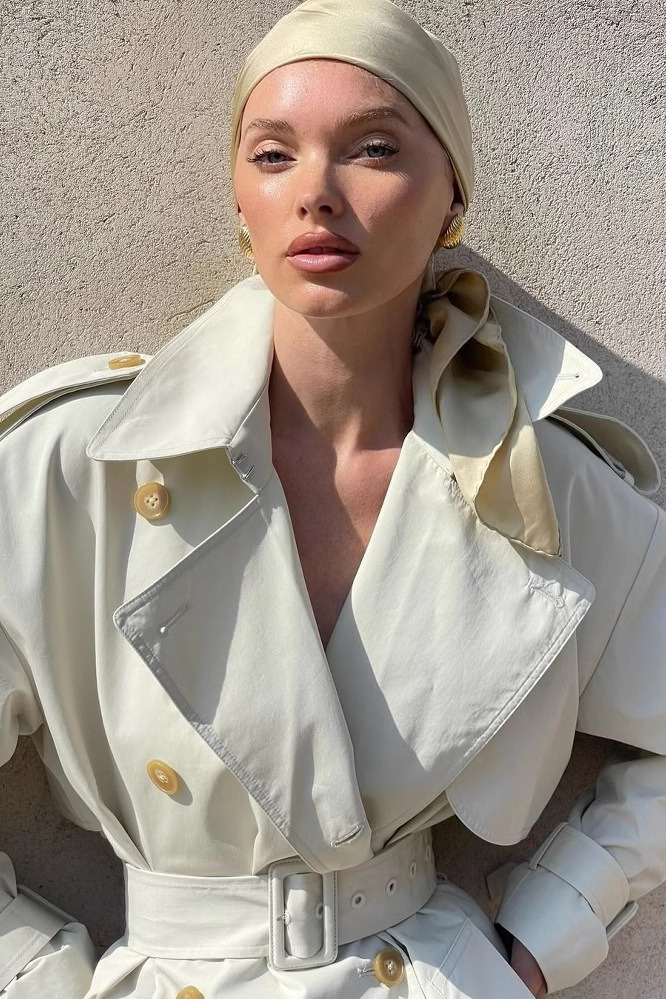 Lapel Belted Waist Elegant Office Overcoat - Fashionpara