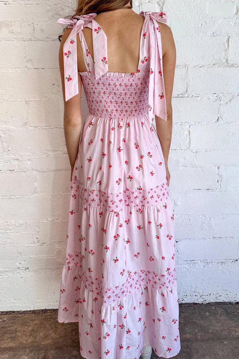 Tie-Back Maxi Floral Dress