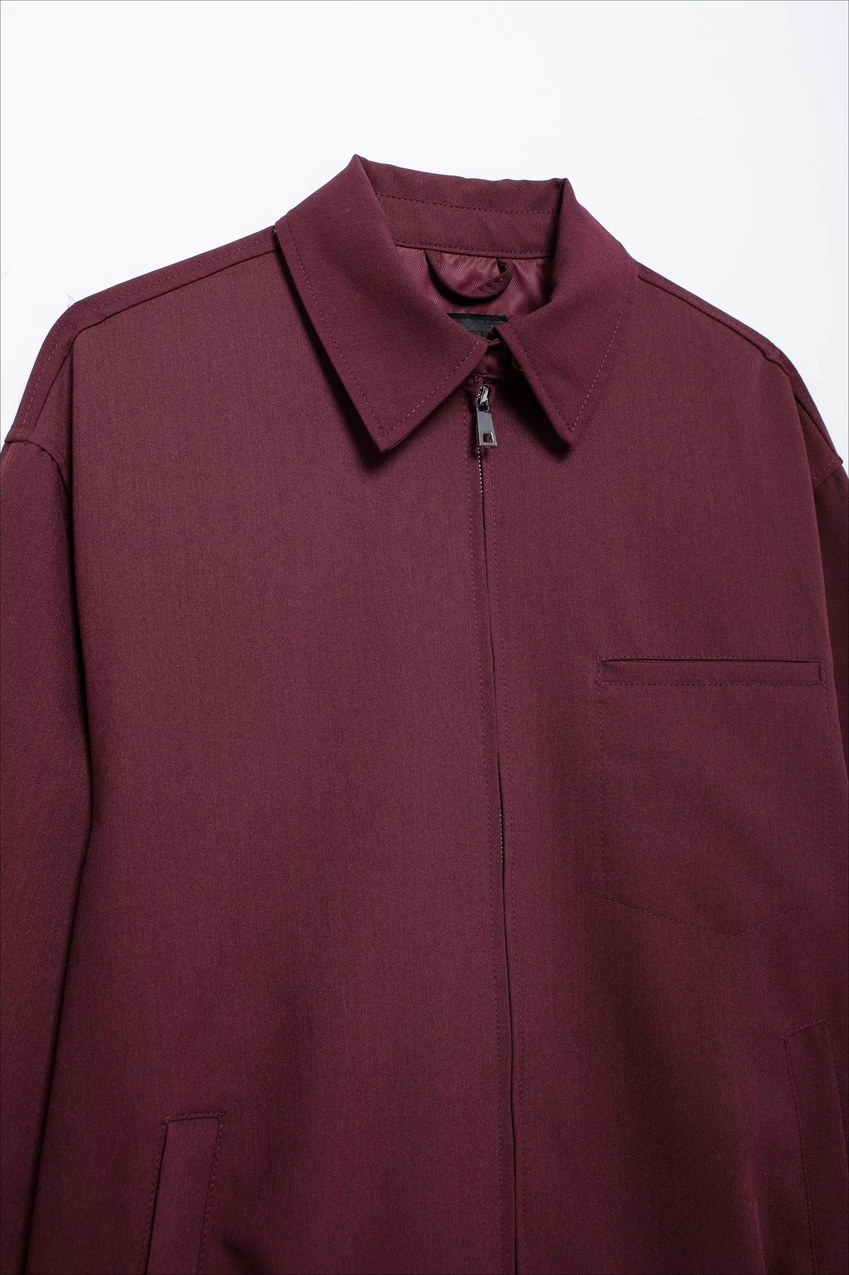 Burgundy Casual Zip Jacket 8