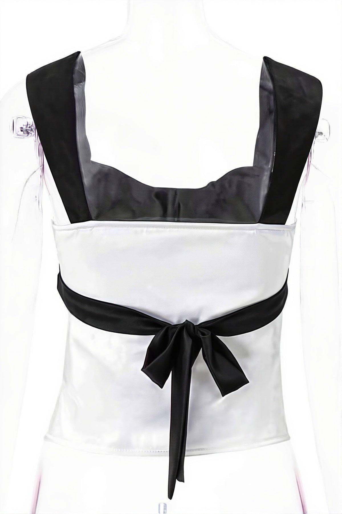 Colorblock Low Cut Tie Back Blouse