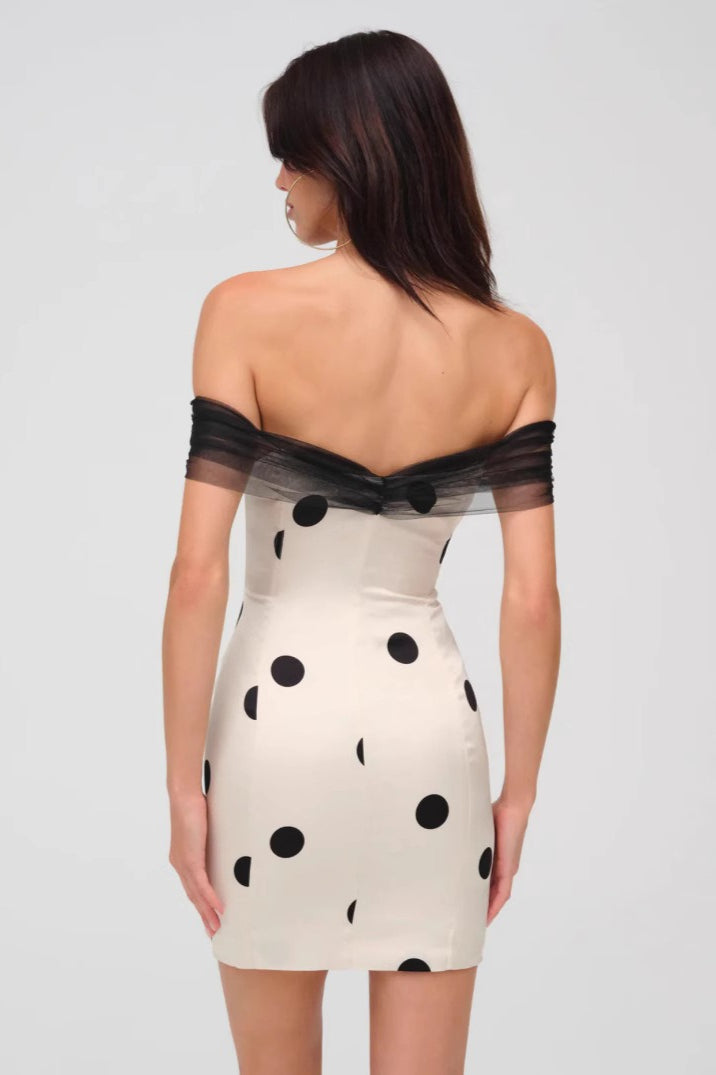 Sexy Off-Shoulder Mesh Bustier Mini Dress