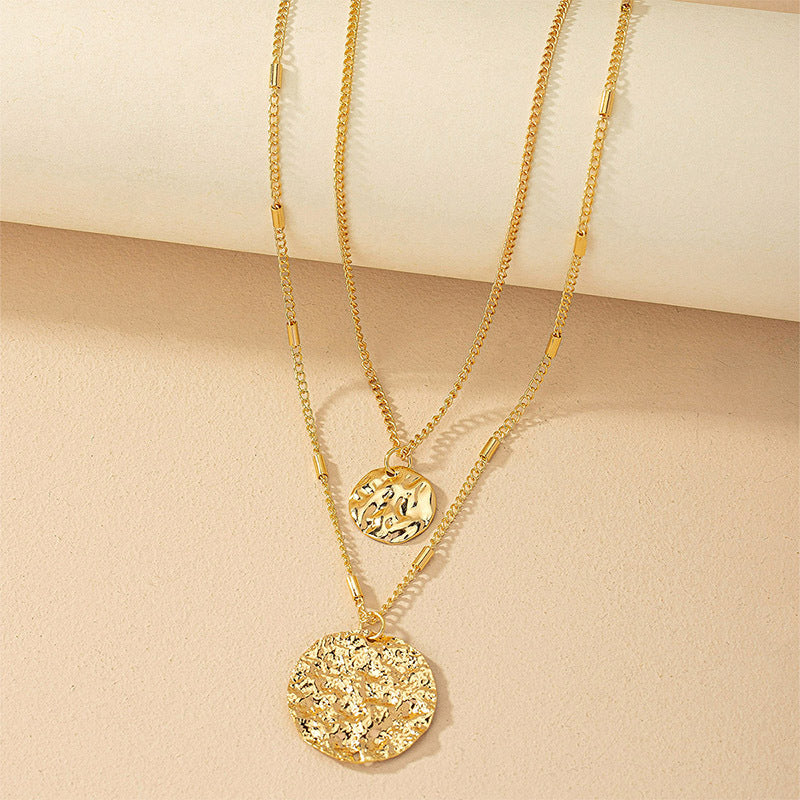 Round Pendant Metal Necklace