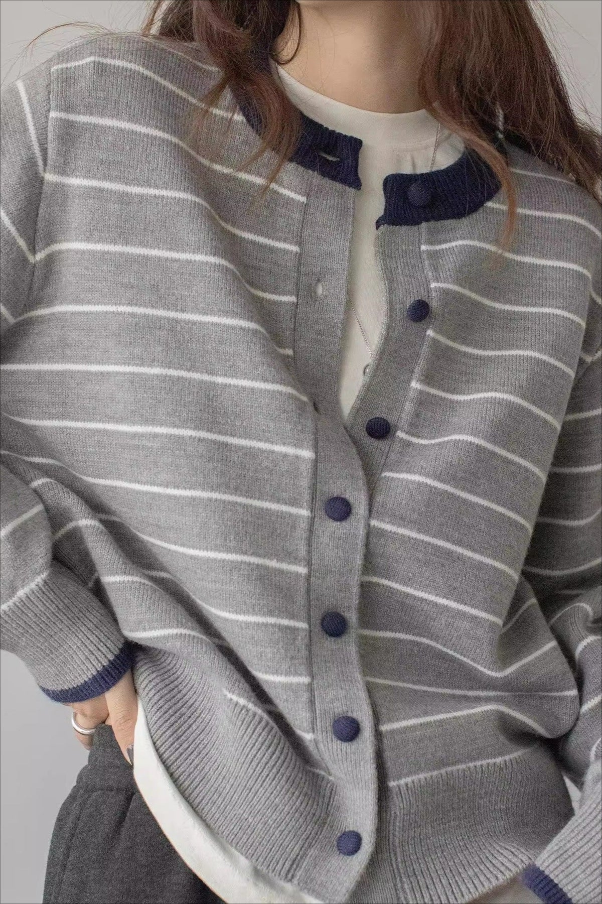 Colorblock Striped Casual Sweater