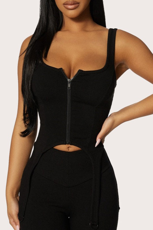 U Neck Zip Back Knit Top 4