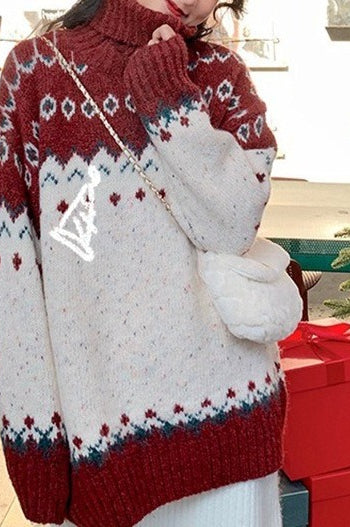 Christmas Red Turtleneck Sweater