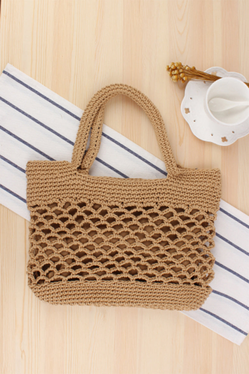 Casual Woven Straw Beach Bag with zipper - Fashionpara