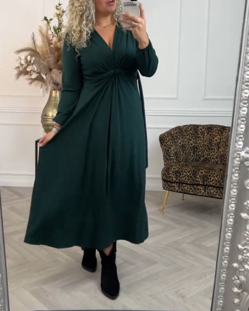 Lace Square Neck Corset Waist A-Line Midi Dress - View 6