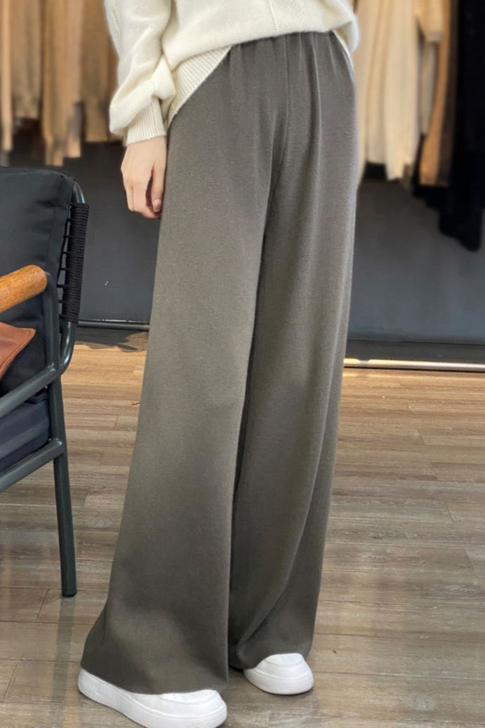 Worsted Wool Draped Knit Pants
