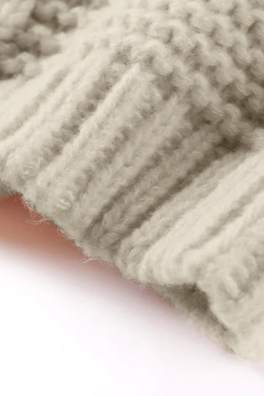 PrincessAce Oversized Cable Knit Crew Neck Sweater for Comfort