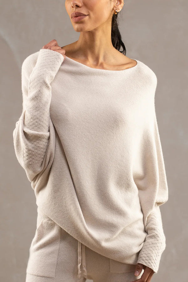 Chic Solid Color Round Neck Long Sleeve Knitted Sweater
