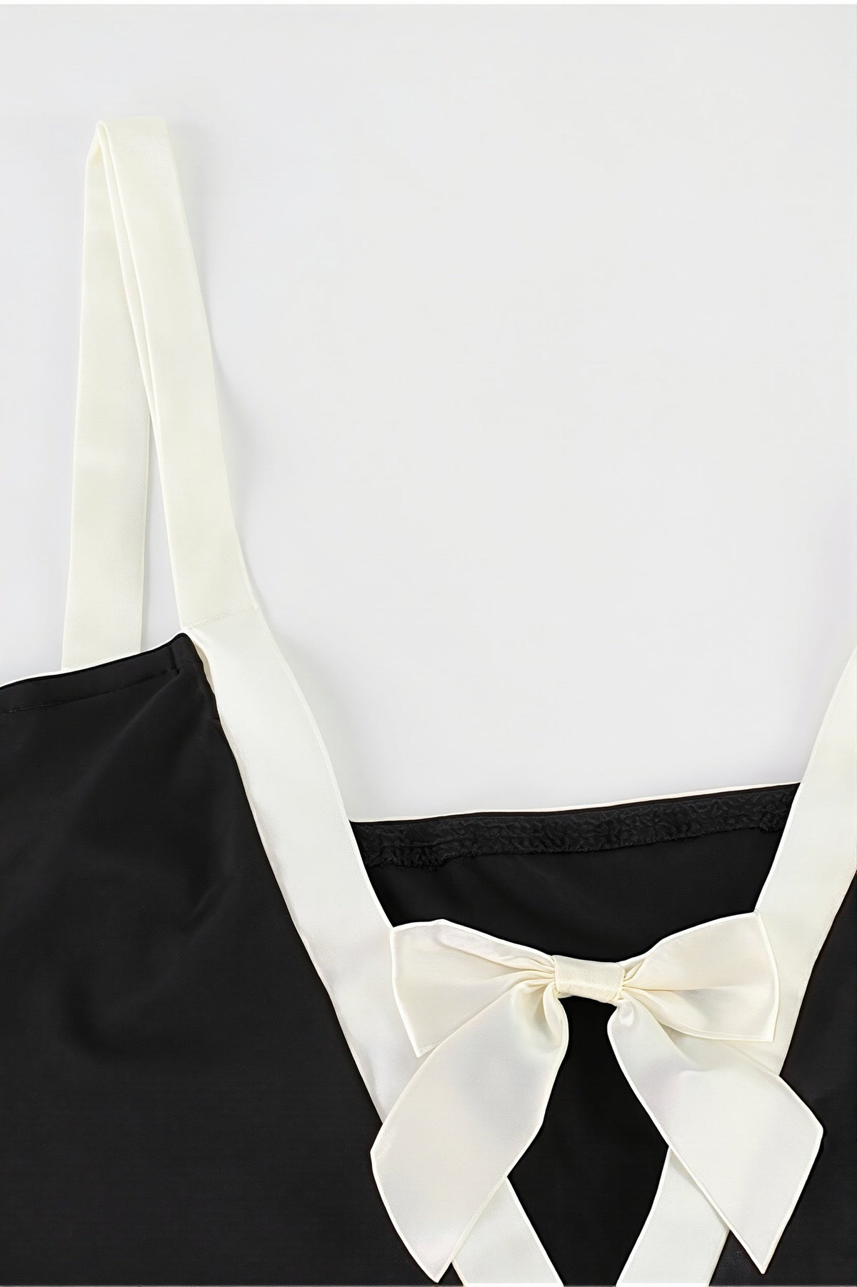 Deep V-Neck Satin-Trim Bow Bodycon Midi Dress