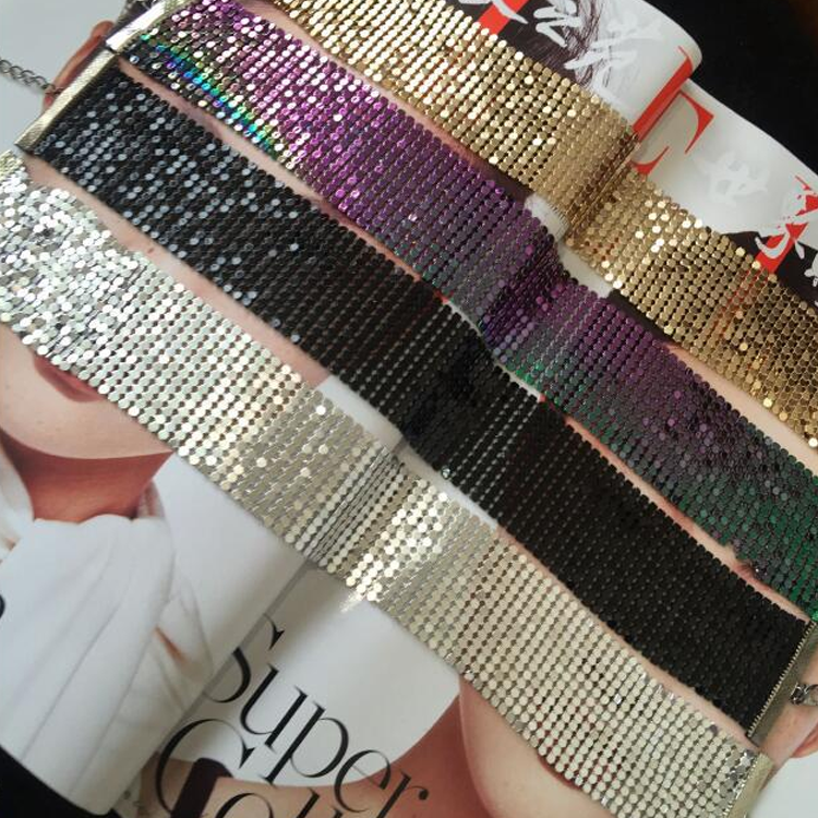 Sequined Metal Necklace Flaxmaker