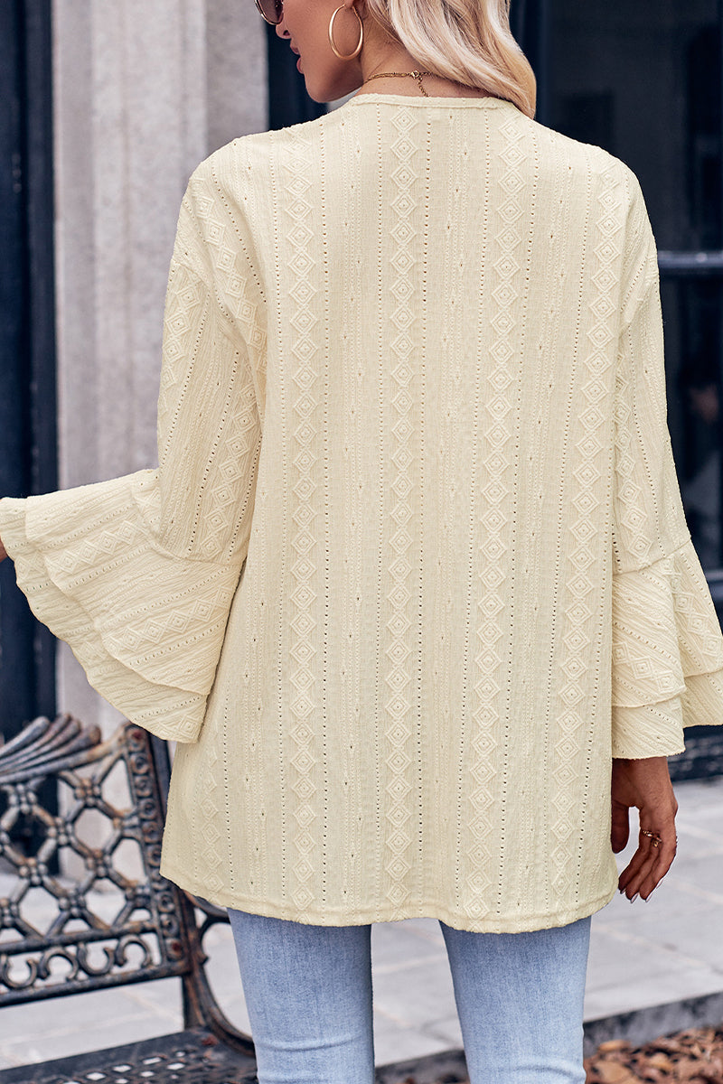 Bell Sleeve Knit Cardigan Top for Effortless Style