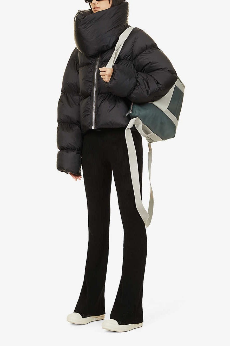 High Neck Scarf Collar Quilted Puffer Jacket