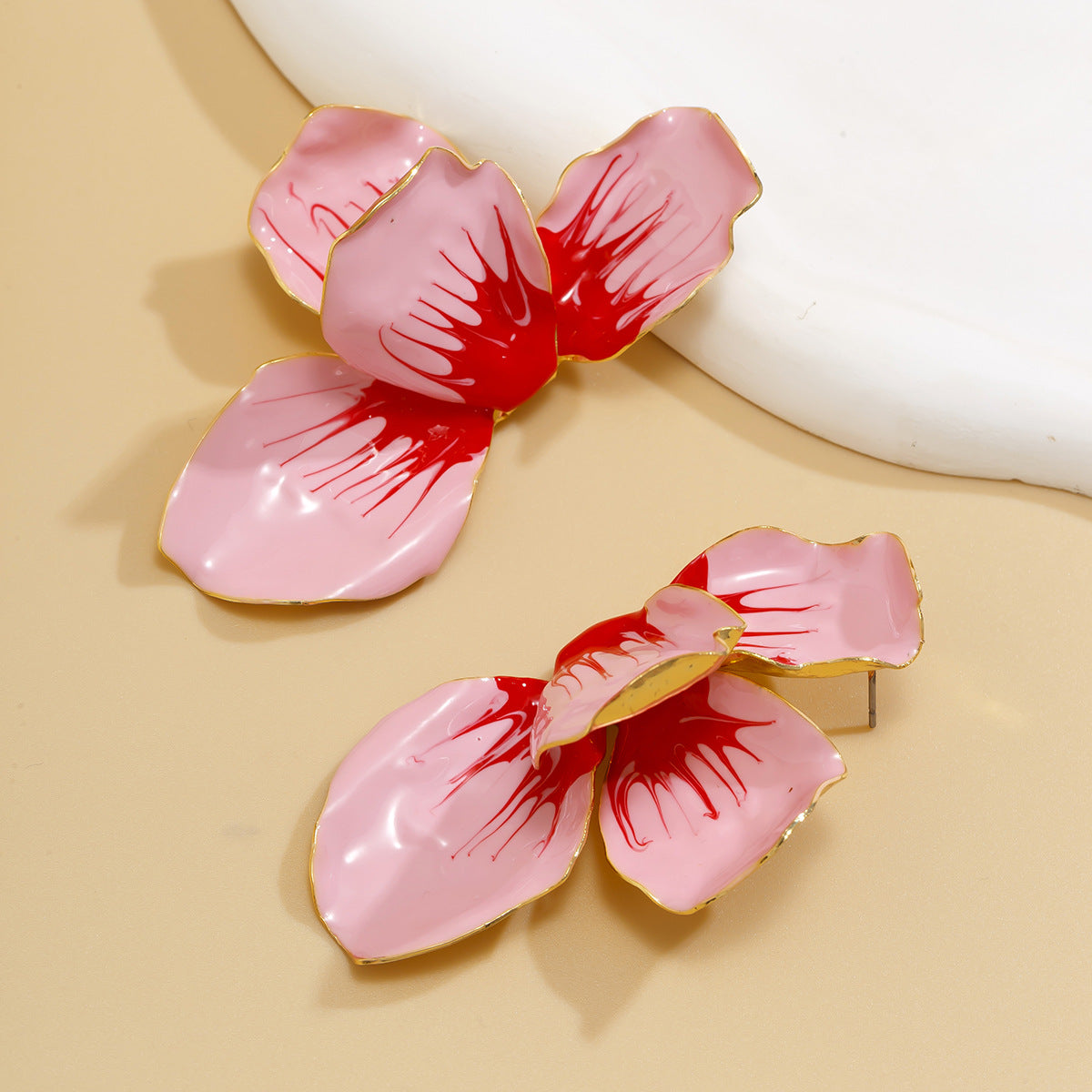 Ombre Printed Flower Earrings