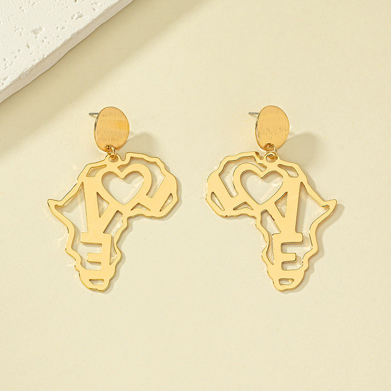 Portrait Metal Vintage Earrings