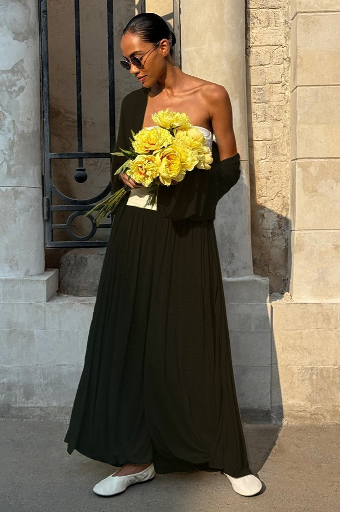 Elegant Two-Piece Lantern Pants Set with Long Cardigan