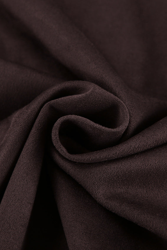 Chic Brown Suede Loose Blazer Coat for Effortless Style