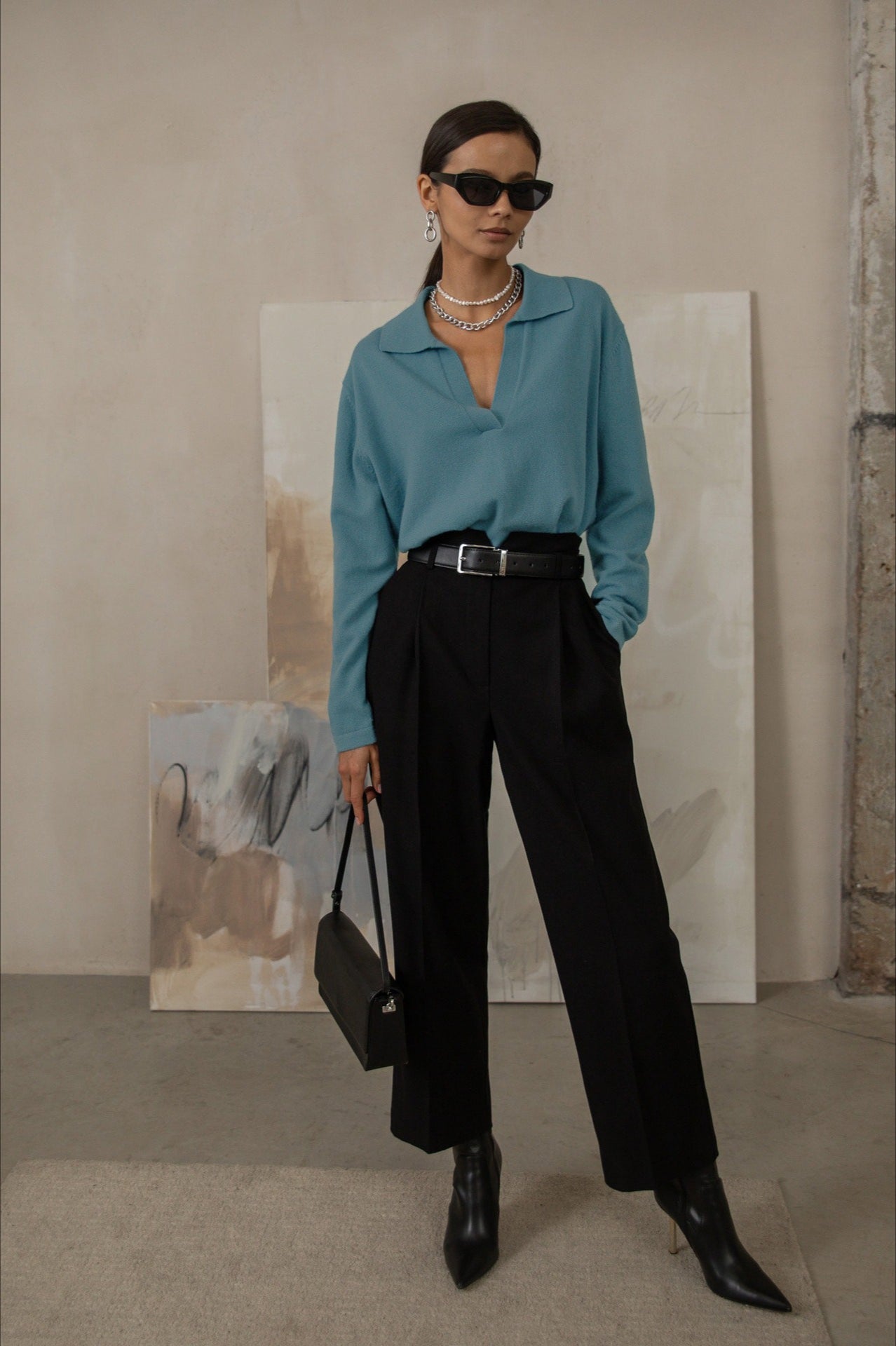 PrincessAce French-Style Lapel Knit Sweater for Elegance