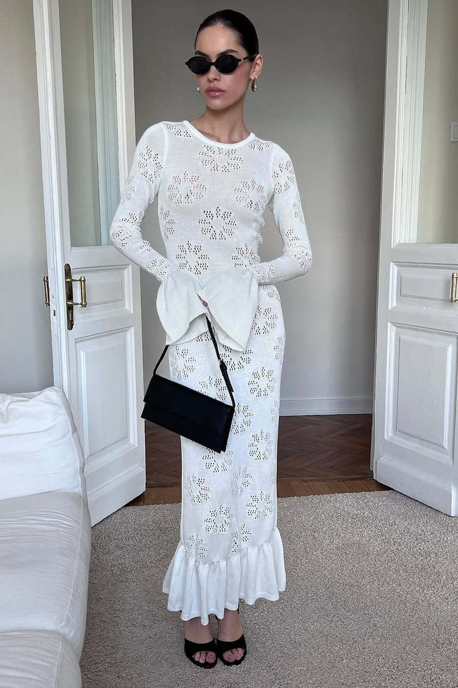 Ruffled Pullover Long Boho Dress