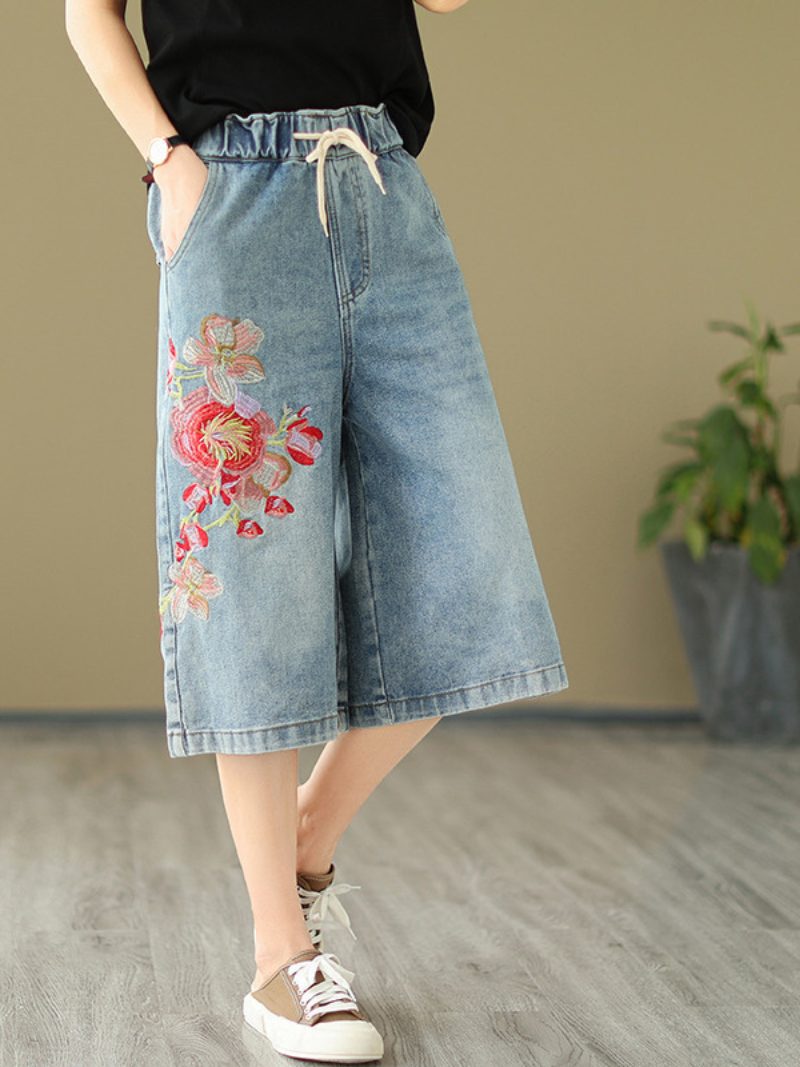 Angels Forever Denim Natural Waist Short Bottom Pant - Fashionpara