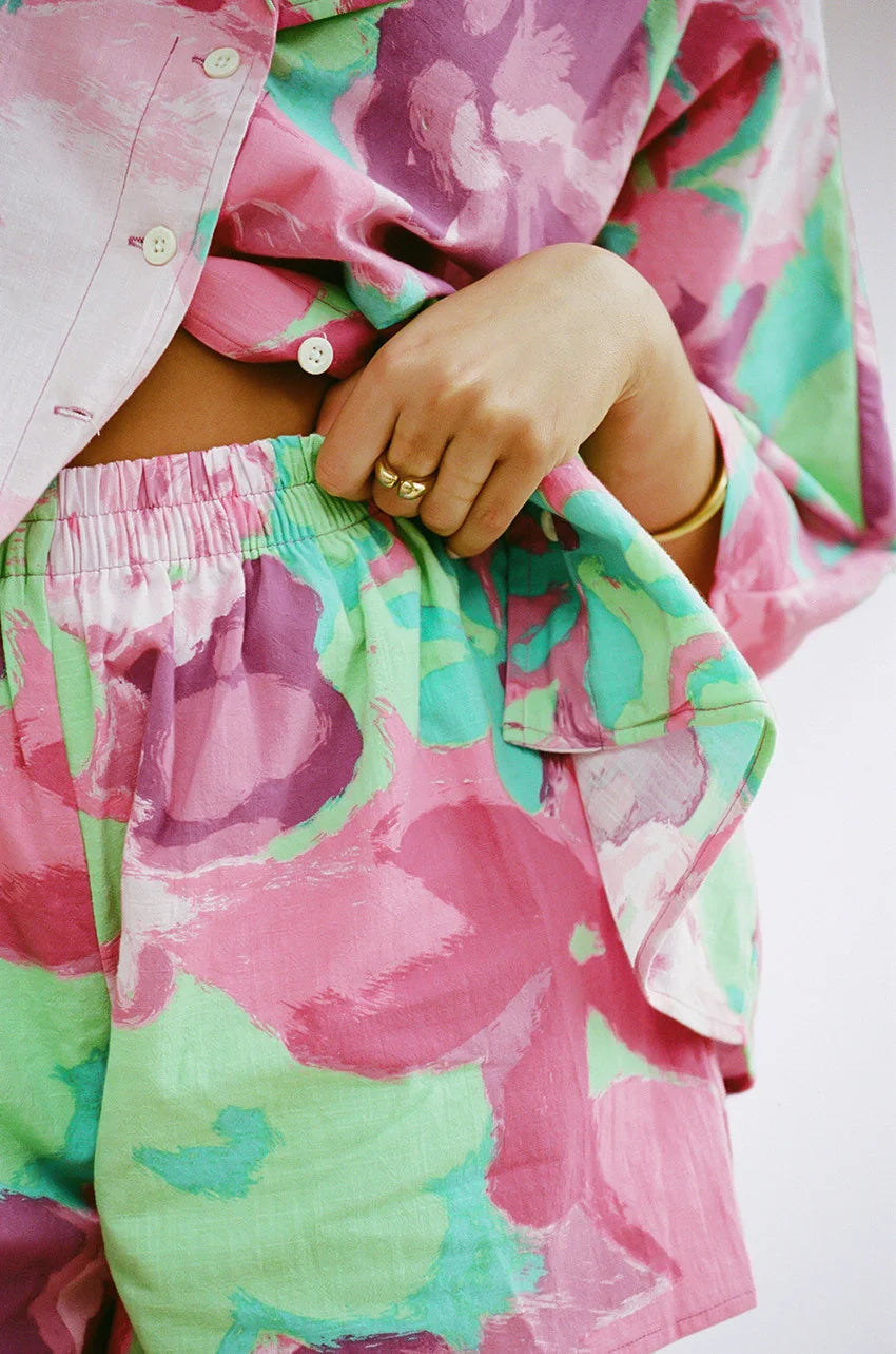 Casual Printed Shirt & Shorts Two-Piece Set - Fashionpara