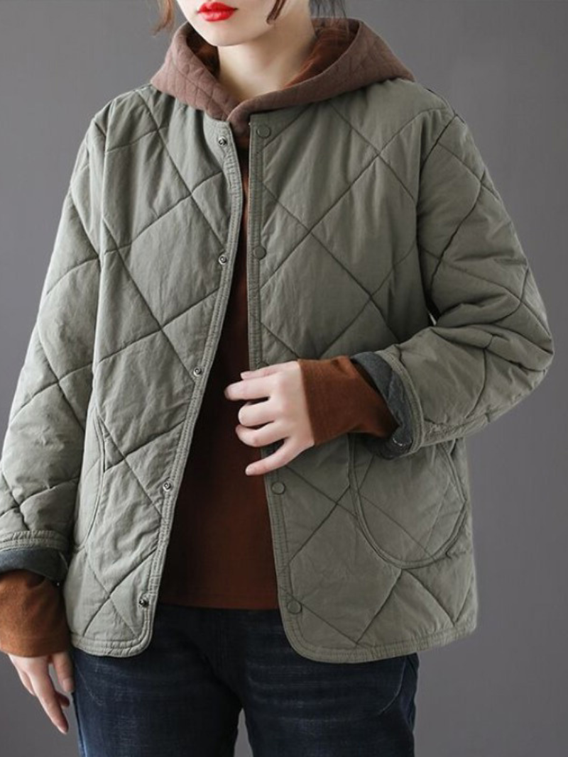 Casual Warm Thickened Short Coat Loose Button Padded Winter Short Coat Dress 2