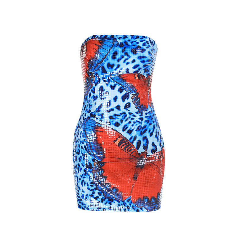 Carlini Mini Dress-Blue