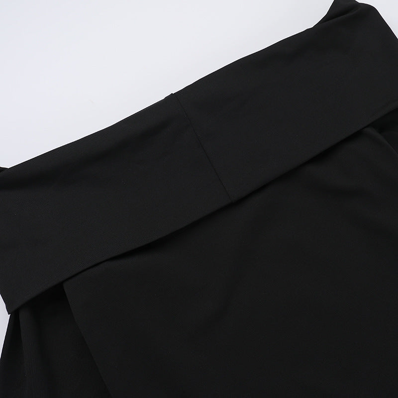 Off-Shoulder Long-Sleeve Bubble Hem Mini Dress 9