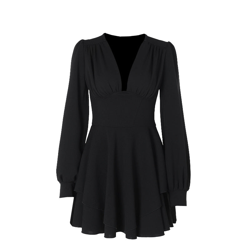 Bloom Skater Dress-Black