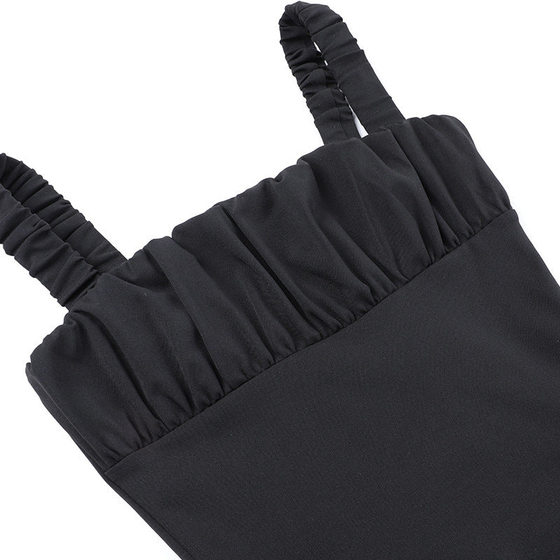 Ruffle-Strap Square-Neck Corset Puff-Hem Mini Dress 9