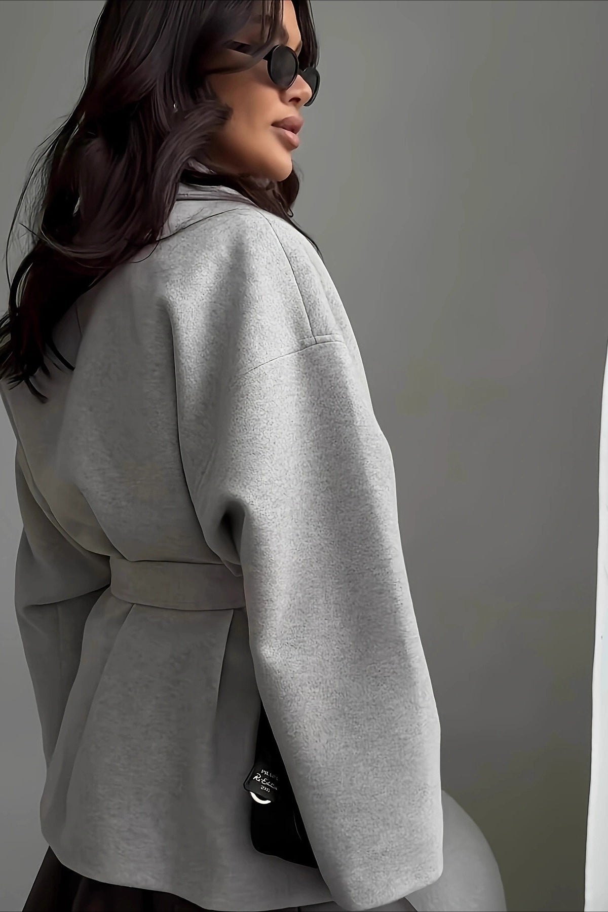 Solid Belted Wool Longline Coat - Fashionpara