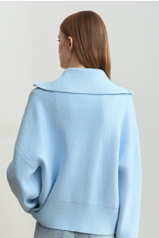 Cropped Sailor Collar Cardigan