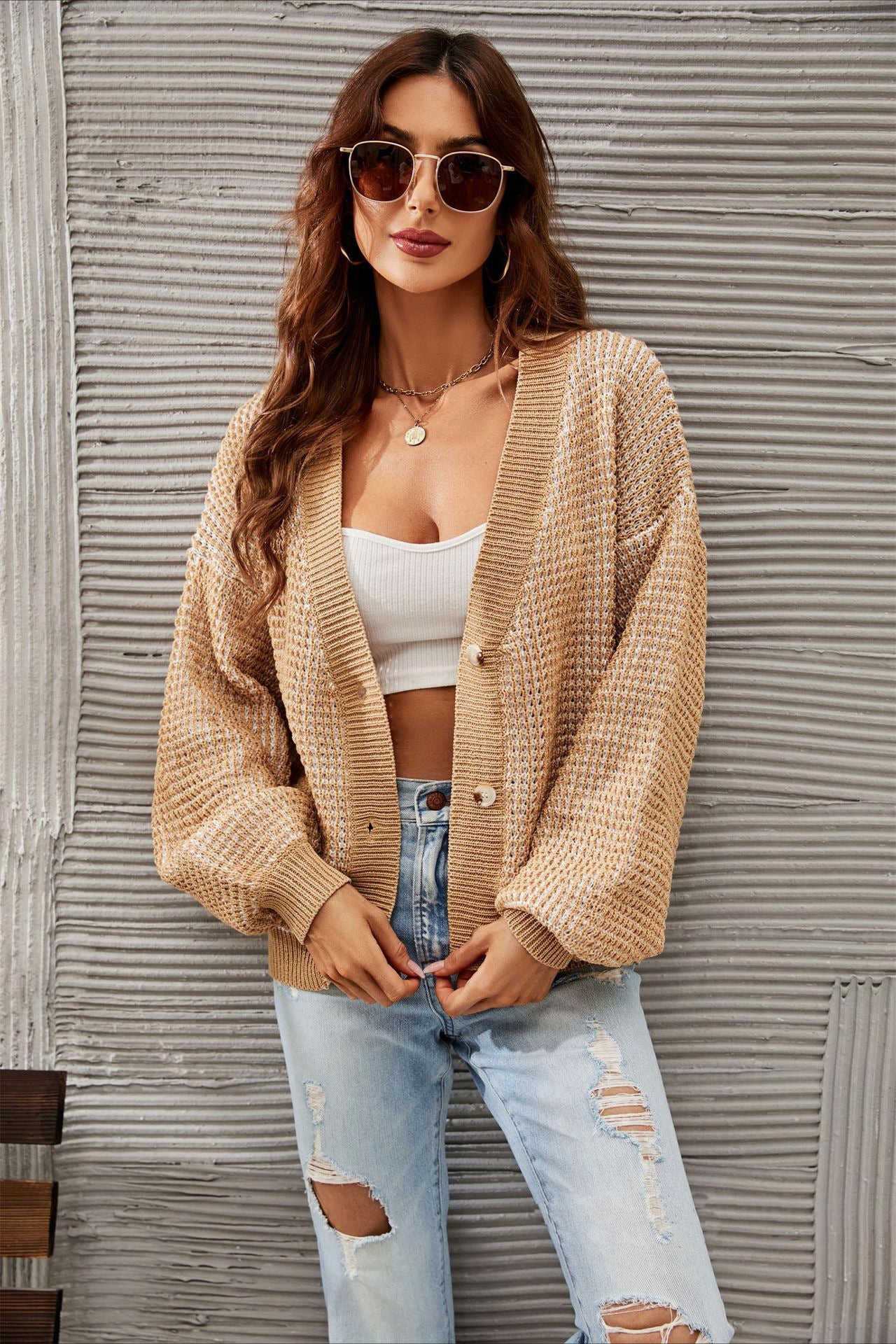 Plus Size Hollow Knit Cardigan for Stylish Layering
