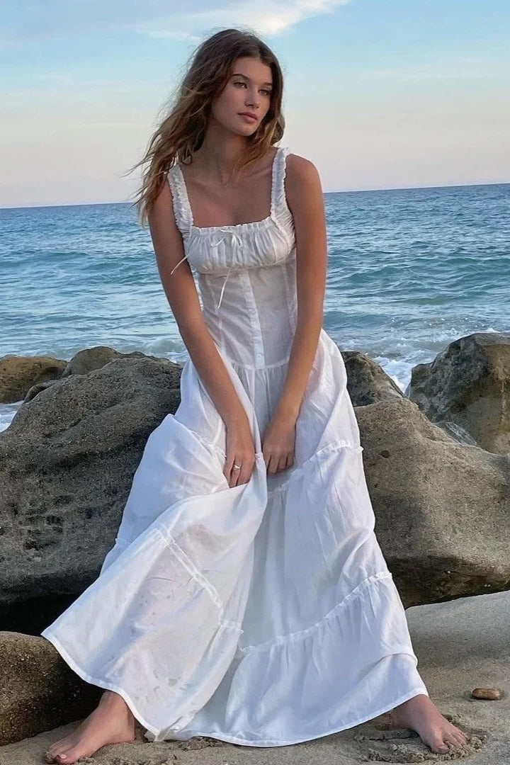 Beach Cotton Tank Maxi Dress