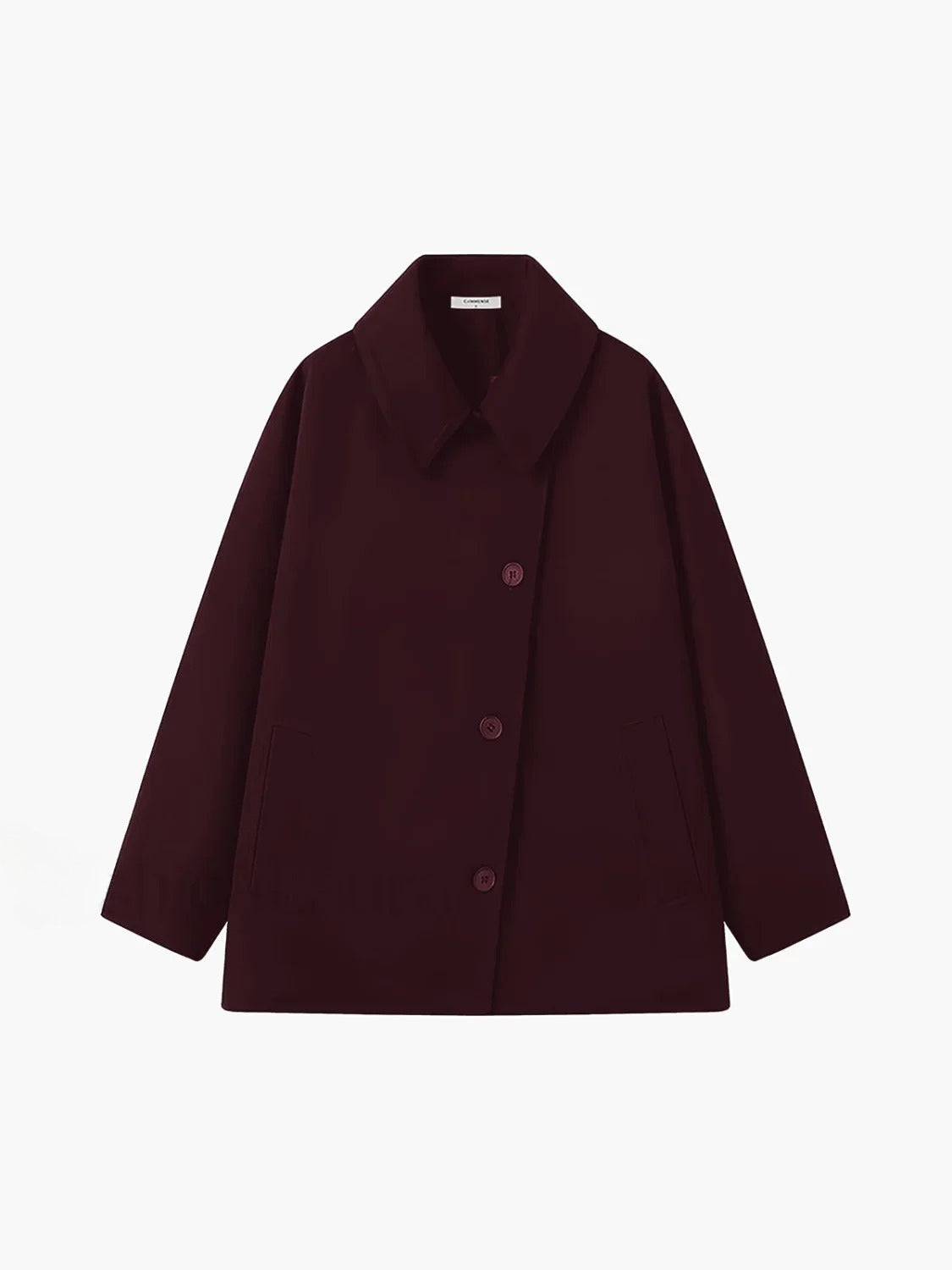Solid Oversized Pocket Button Coat - Fashionpara