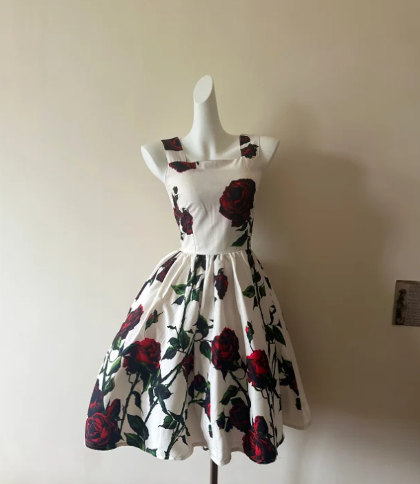 A Line Floral Prom Dress 22nd Birthday Outfit Formal Event Dress - Fashionpara